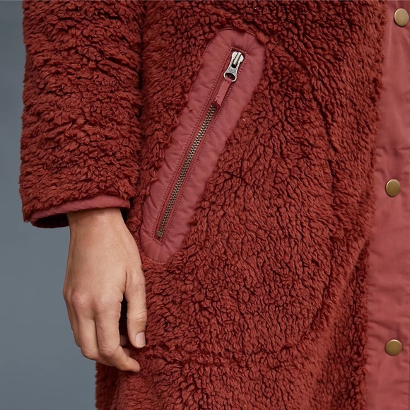 NWT Anthropologie Margot Reversible Sherpa Coat Size S Small - Picture 4 of 8